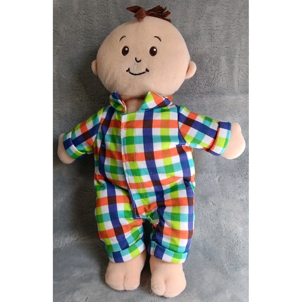 Manhattan Toy 2014 Wee Baby Stella Fella Boy Plush Stuffed‎ Doll 12" Plaid READ